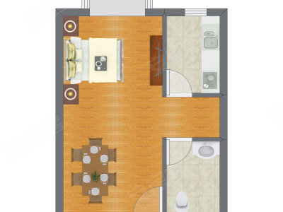 1室0厅 29.26平米户型图