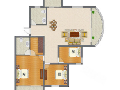 3室2厅 141.66平米