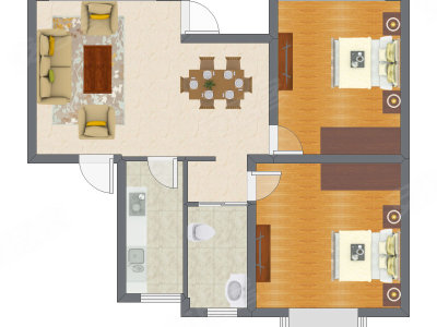 2室2厅 115.05平米户型图