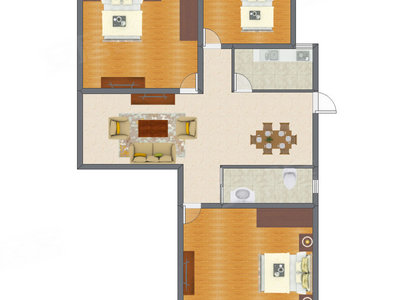 3室1厅 111.39平米户型图