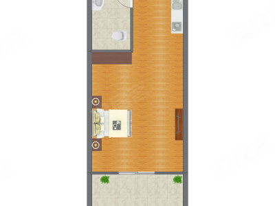 1室0厅 50.01平米