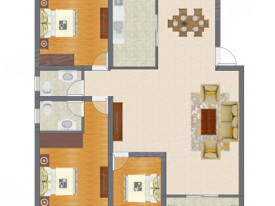 3室1厅 102.36平米
