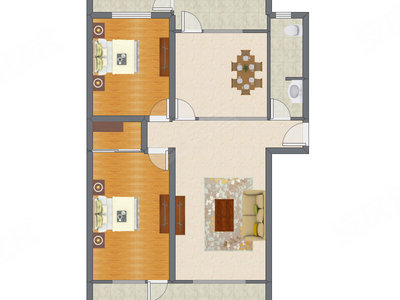 2室2厅 135.95平米户型图
