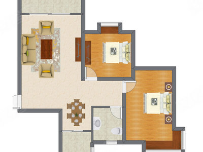 2室2厅 87.79平米