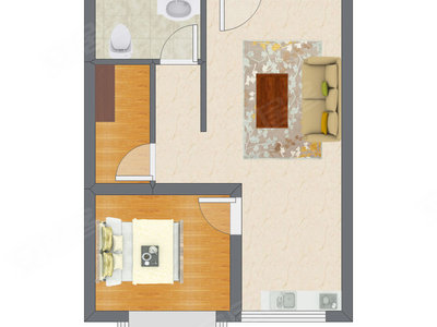 1室1厅 57.50平米