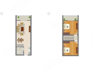 2室2厅 35.37平米