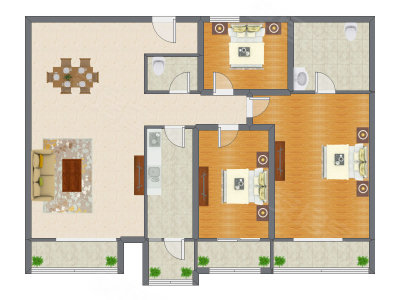 3室2厅 187.90平米