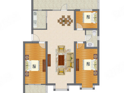 3室2厅 117.32平米