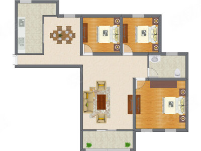 3室2厅 93.13平米