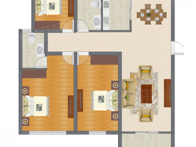 3室1厅 95.40平米