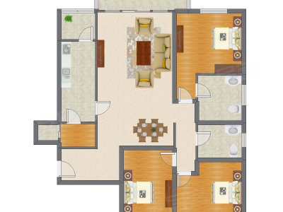 3室2厅 193.56平米