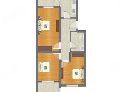 3室1厅 54.46平米