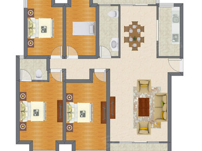 4室2厅 155.60平米