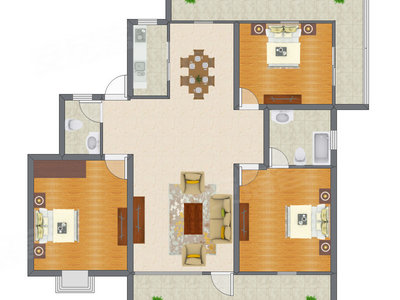 3室2厅 130.24平米