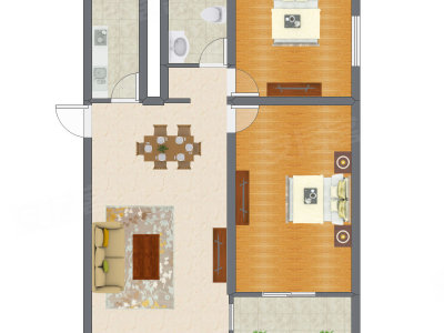 2室2厅 83.57平米