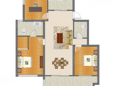 3室2厅 113.00平米户型图