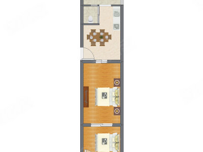 1室1厅 38.47平米