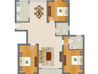 3室2厅 146.98平米