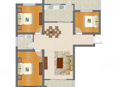 3室2厅 111.78平米