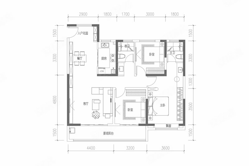 颐合苑3室2厅132㎡187万二手房图片