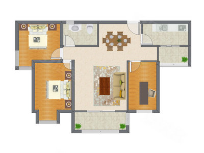 3室2厅 85.96平米