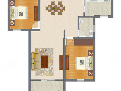 2室2厅 92.78平米