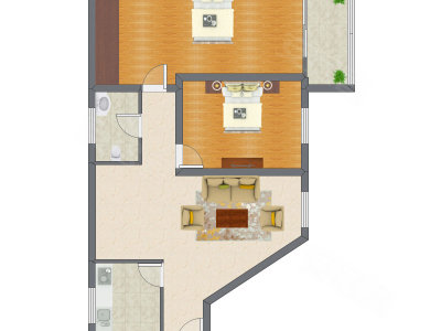 2室1厅 99.50平米