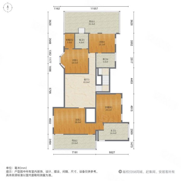 中星红庐7室4厅6卫542.08㎡南4000万