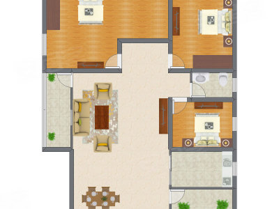 3室2厅 149.60平米户型图