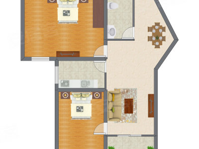 2室2厅 112.30平米户型图
