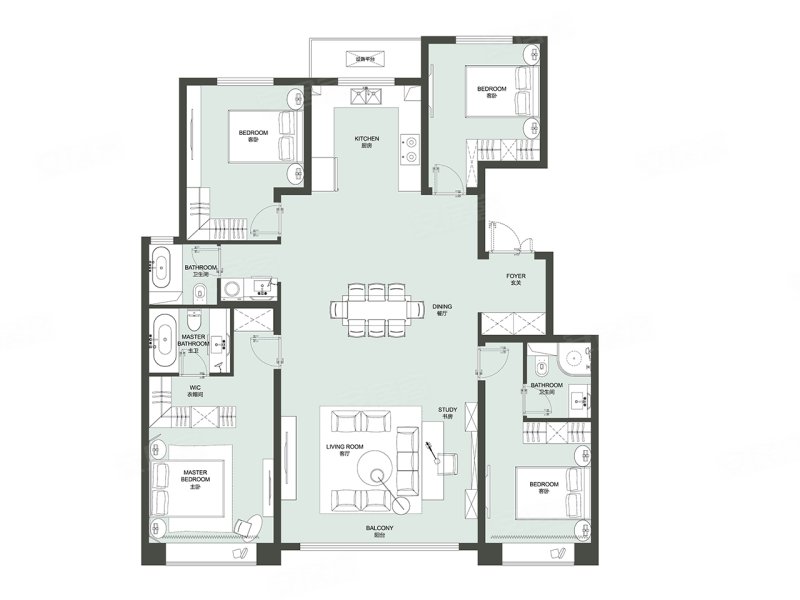 尚玉园洋房 落地窗 户型南北通透,尚玉园·玺苑二手房,236万,4室2厅,3