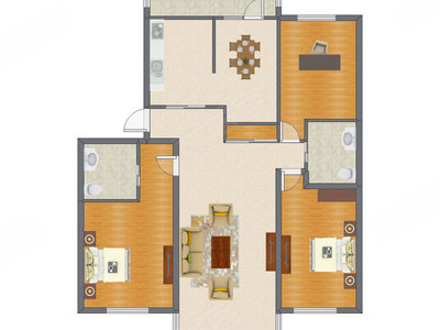 3室2厅 144.36平米