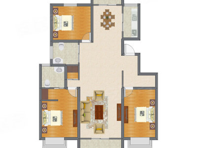 3室2厅 155.50平米