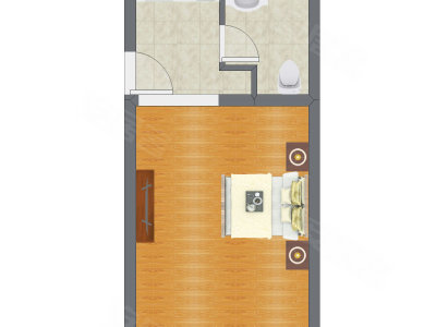 1室0厅 48.28平米户型图