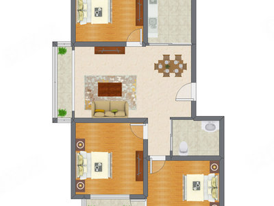 3室2厅 99.20平米