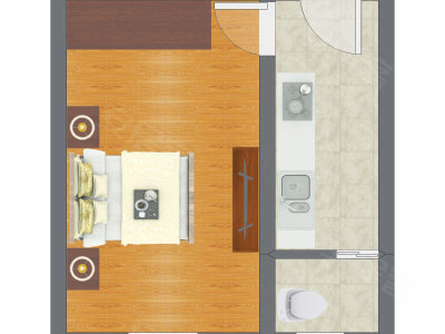 1室0厅 33.00平米户型图