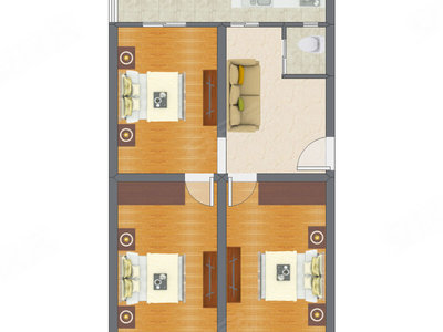 3室1厅 73.88平米