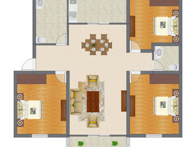 3室1厅 113.57平米