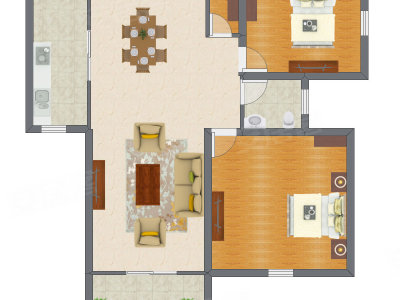 2室1厅 99.78平米