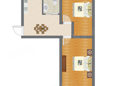 2室1厅 29.84平米