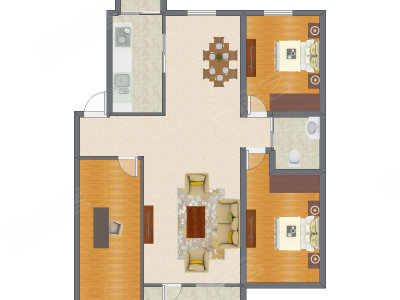 3室2厅 106.85平米