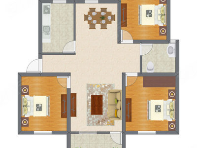 3室2厅 99.96平米