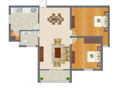 2室2厅 85.63平米