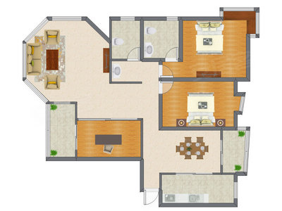 3室2厅 150.54平米