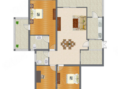 3室2厅 119.55平米