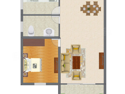 1室2厅 75.33平米