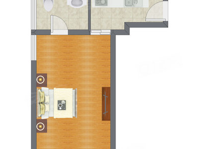 1室0厅 53.16平米户型图