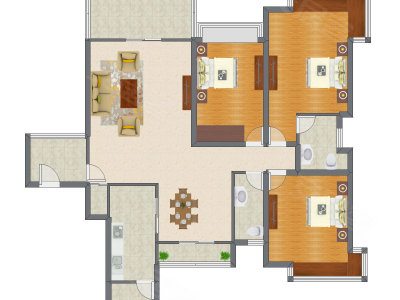 3室2厅 159.58平米户型图