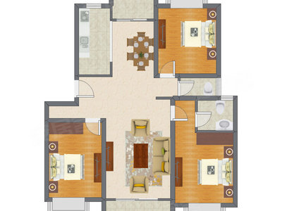 3室2厅 122.12平米