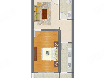1室1厅 55.18平米